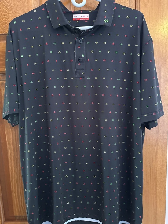 Fore Fathers Other - Fore Fathers Black Polo with Red & Green Engine Symbols